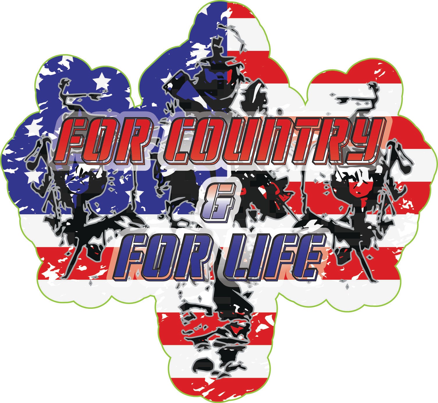For Country & For Life Sticker